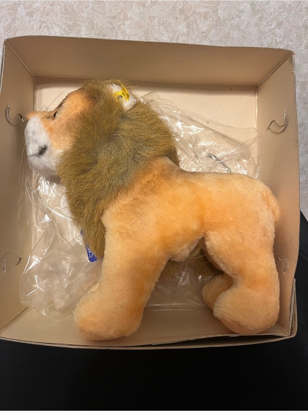 Steiff Plush Lion Sculpture - Golden Tan Decorative Figurine